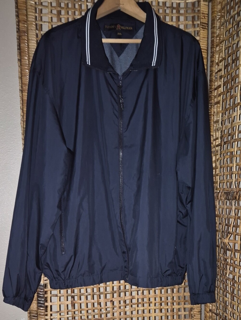 Tommy Hilfiger Navy Blue Zip-Up Windbreaker